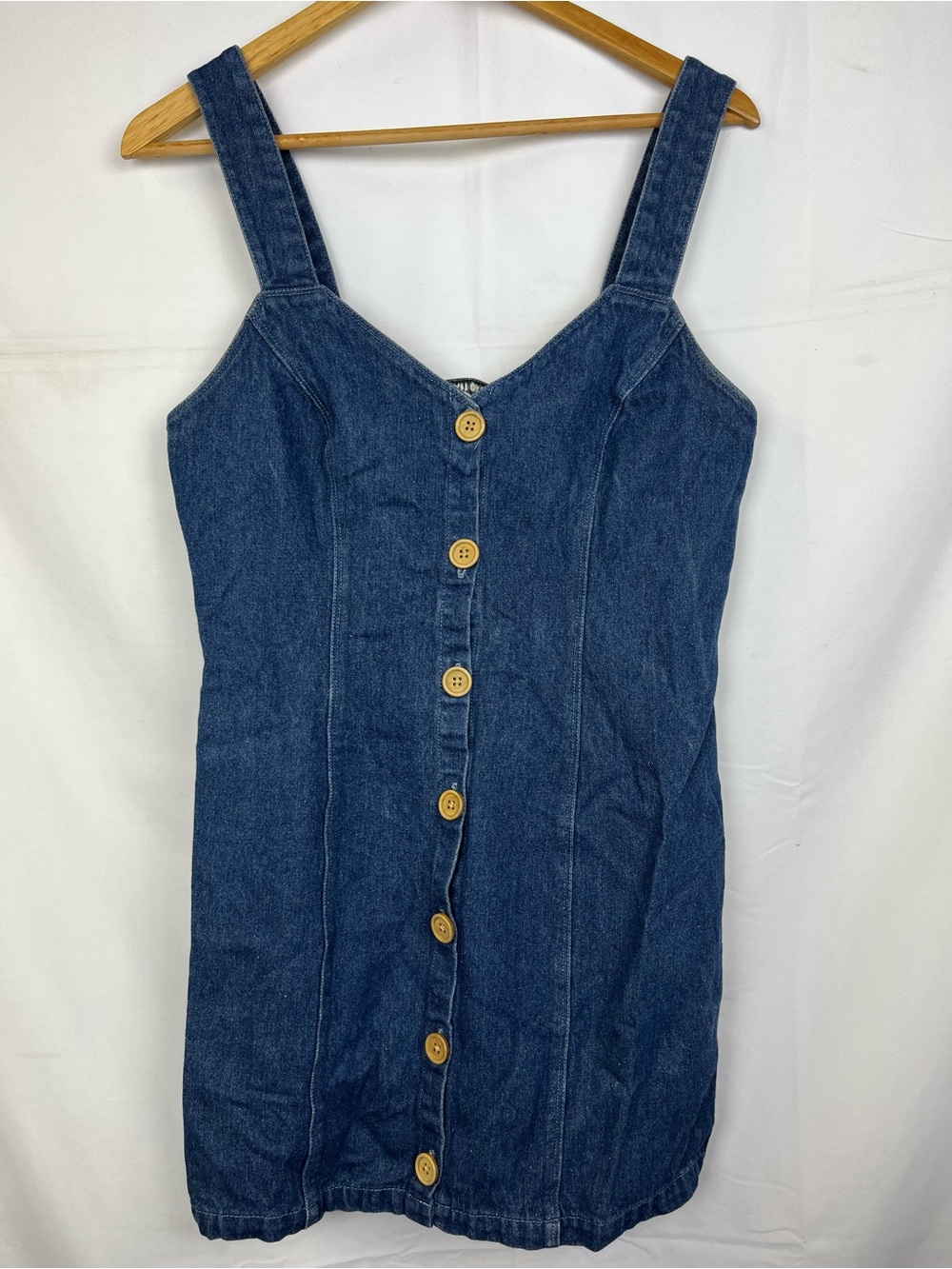 The East Order Denim Dress Front Buttons Size M